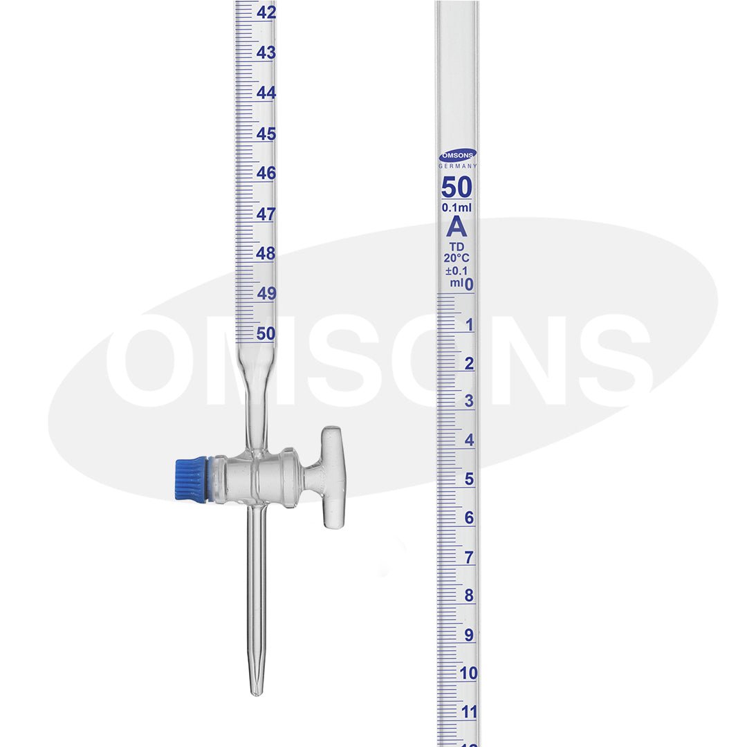 Burettes, Straight Bore, Glass Key - Class B