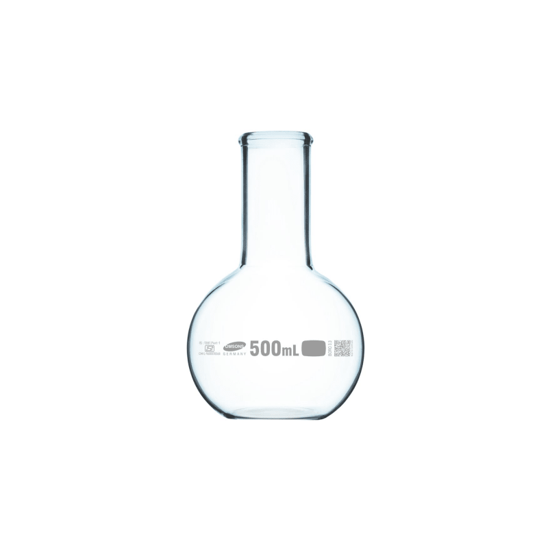 Flask, Narrow Neck, Flat Bottom, Capacity