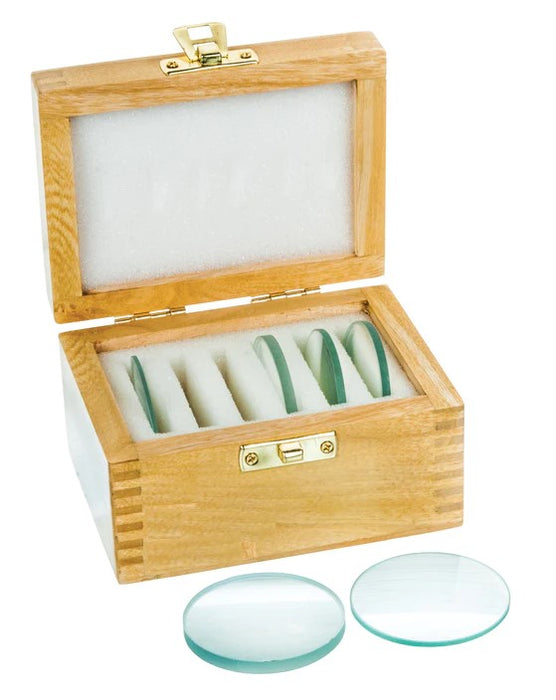 Glass Lenses Set of Six in Wooden Case