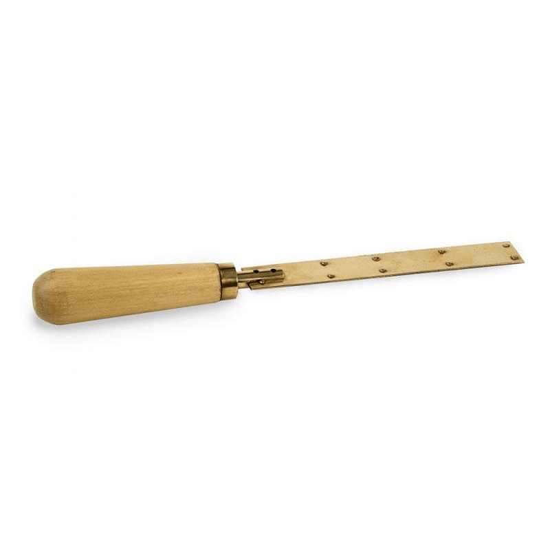 Bimetallic strip with wooden handle for thermal expansion experiments