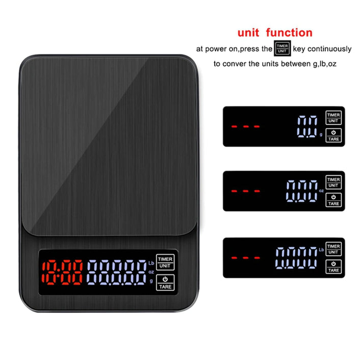 LCD Digital Electronic Scale with Timer 5kg 0.1g