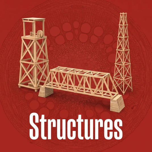 Wooden truss bridge and tower models for structures projects