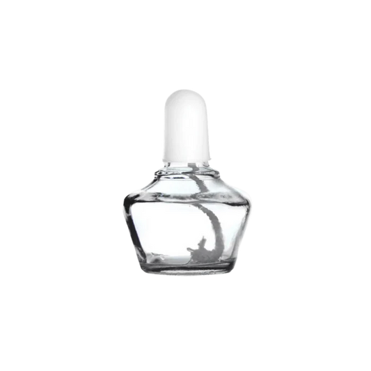 Glass alcohol spirit lamp with cotton wick and snuffer cap for lab heating and sterilisation