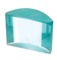 Precision cylindrical lens in case for physics light refraction experiments