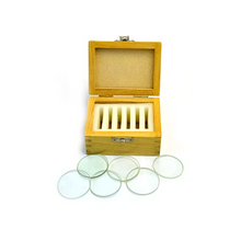 Glass Lenses Set of Six in Wooden Case