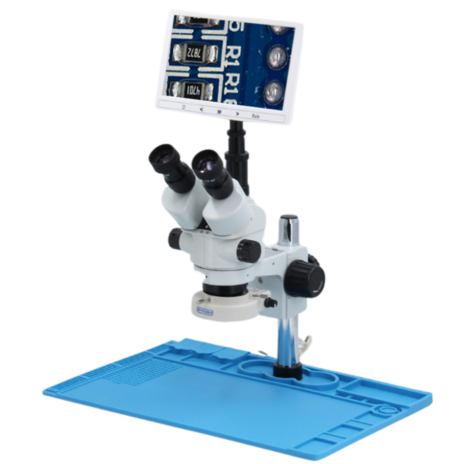 LCD Digital Zoom Stereo Microscope - Trinocular