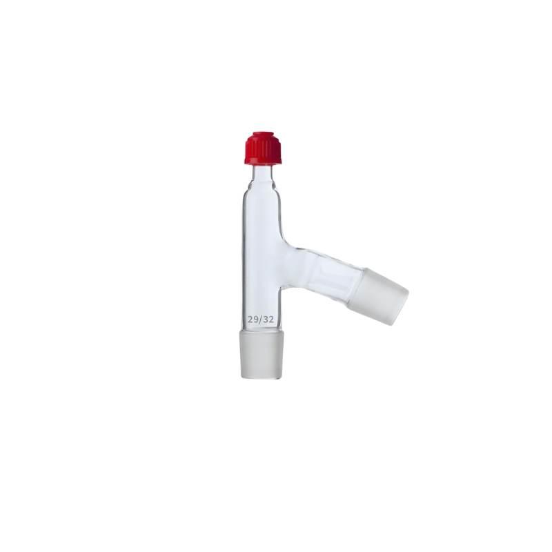 Borosilicate glass plain still head with GL14 thermometer socket and 24/29 ground joint