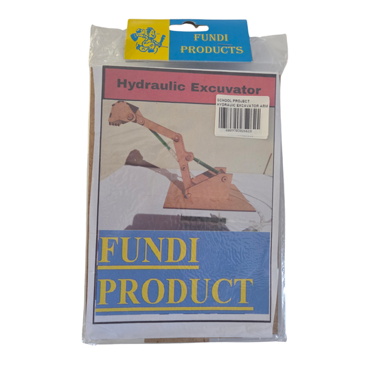 Hydraulic Excavator Arm School Project Kit with syringe-driven boom, arm and bucket
