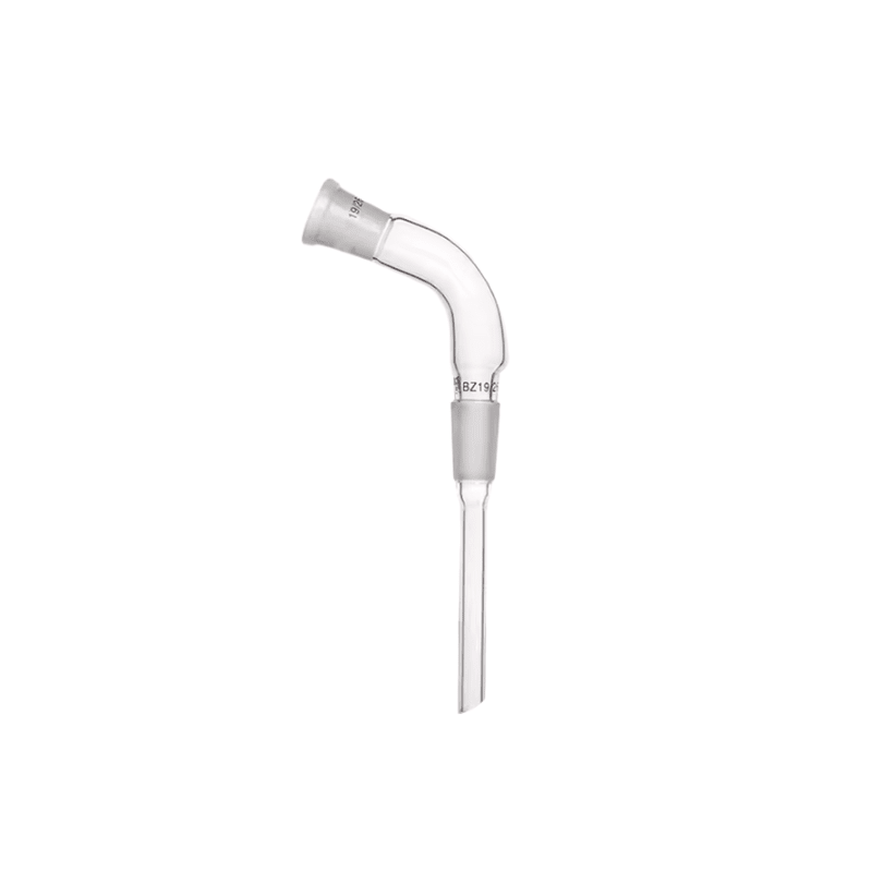 Adapter, Receiving 105° with Drip Tip Tube, Standard Ground Cone to Socket with Drip Tip