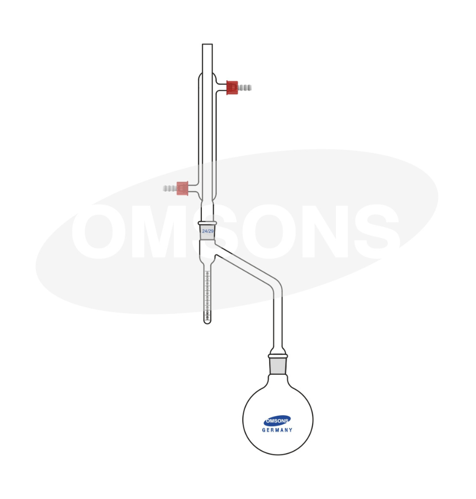 Dean-Stark moisture test receiver without stopcock for water content determination