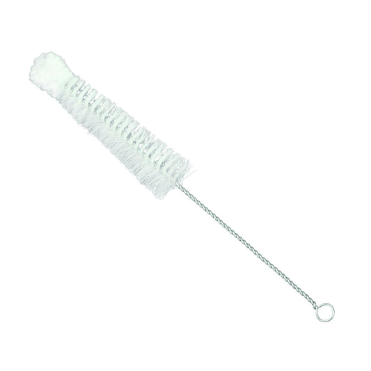 Brush Test Tube 24 - 13 mm Bristle with cotton yarn tip, on stainless steel wire handle.