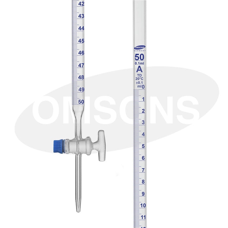 Burettes, Straight Bore, Glass Key - Class B