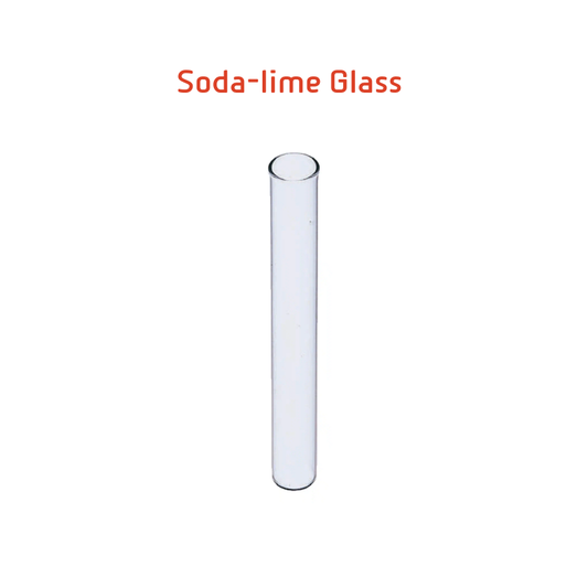 Soda lime glass test tube without rim for standard laboratory heating and chemical testing