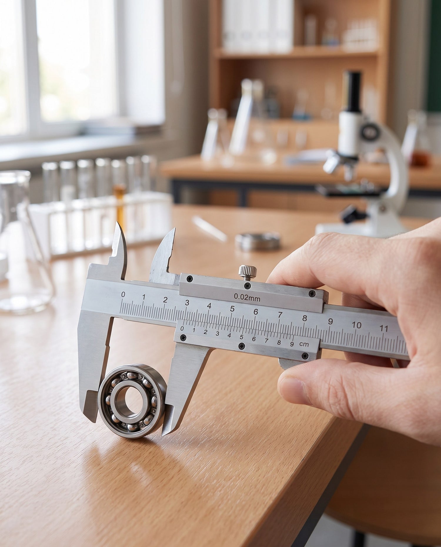 Measuring with a vernier caliper
