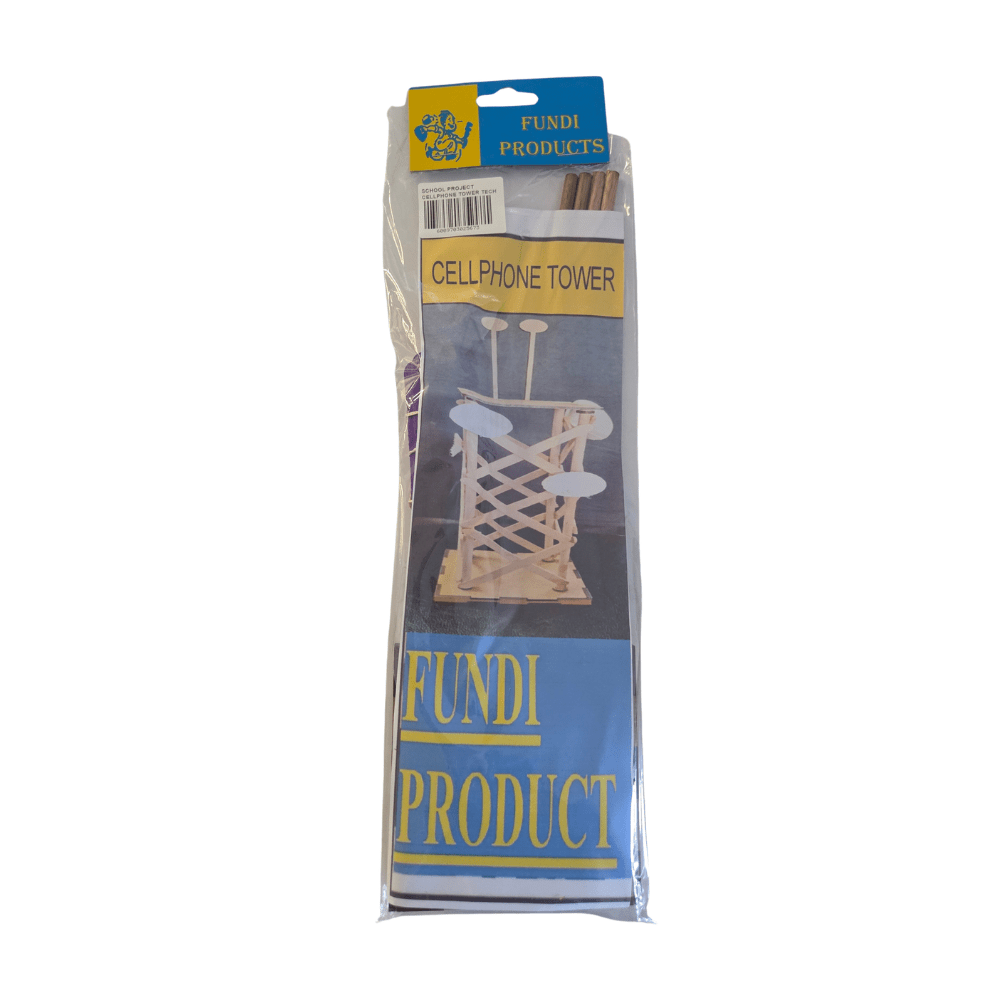 Fundi Products Cellphone Tower school project kit in sealed packaging, sold by SmartLabs for CAPS Technology Structures