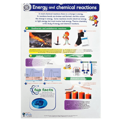 Energy and chemical reactions poster showing exothermic endothermic processes