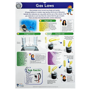 Gas laws poster showing Boyle Charles and Avogadro law examples
