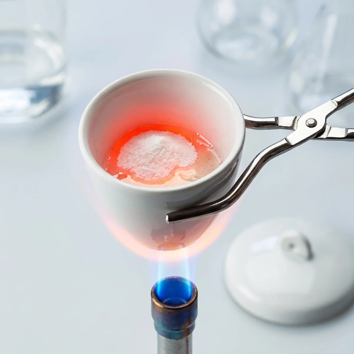 Crucible fusion of sample flux