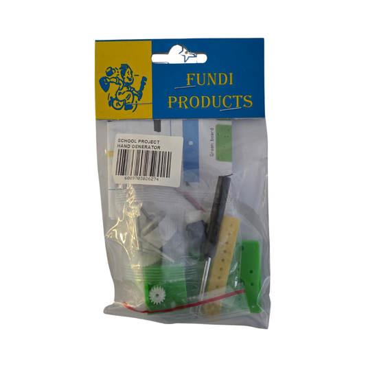 Fundi Products Hand Generator school project kit in sealed packaging, sold by SmartLabs for CAPS Technology Electrical Systems