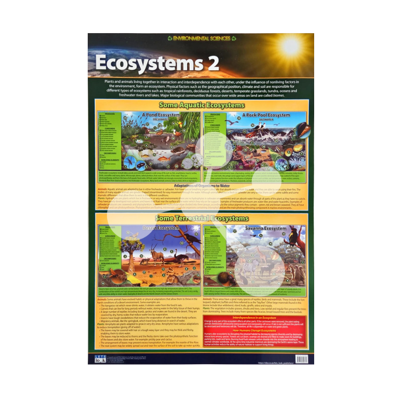 Ecosystem Chart Project Ecosystems 2 Educational Wall Chart for Biology Studies — SmartLabs
