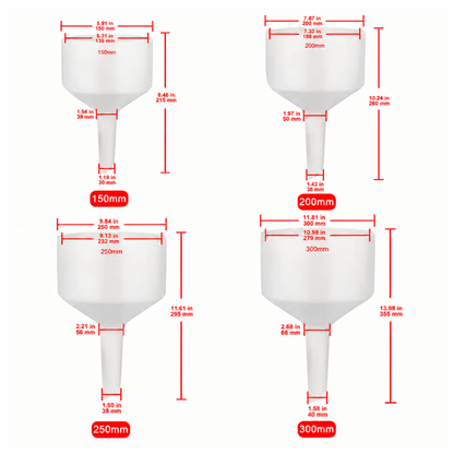 Glazed porcelain Buchner funnel, 60mm to 300mm sizes