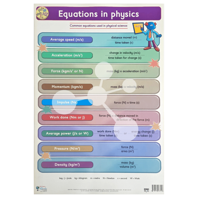 Equations in Physics Wall Chart