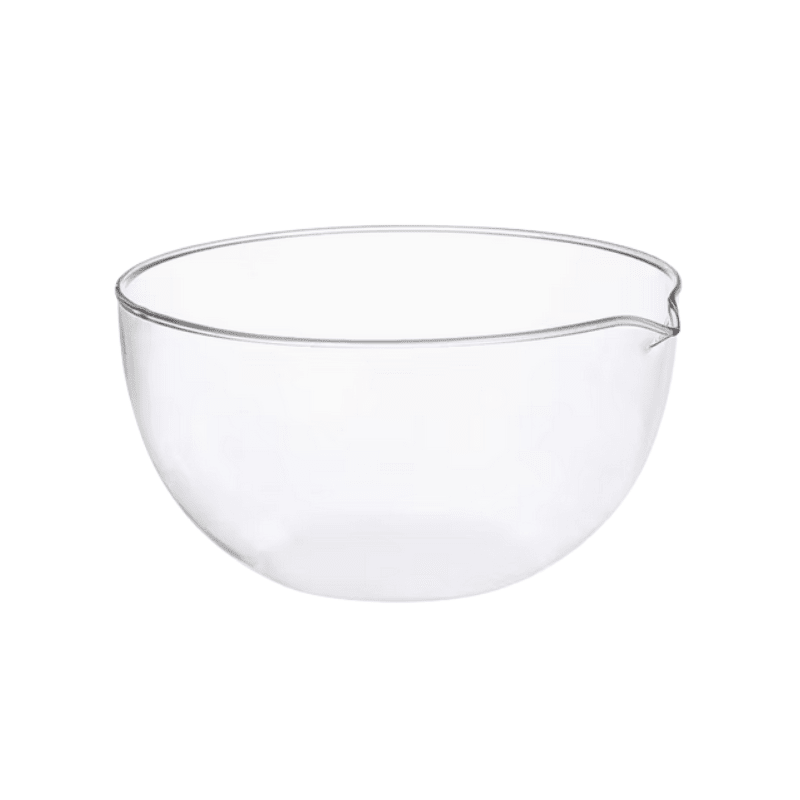 Evaporation dish,Flat - bottom ,With spout, boro 3.3 Glass
