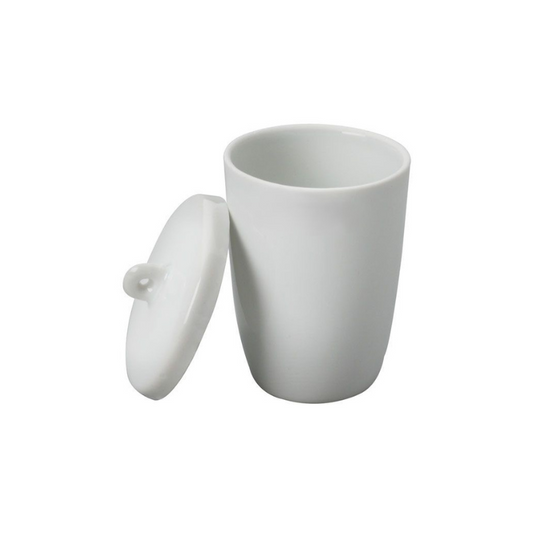 Porcelain Crucibles, High Wall with Lid,Glazed