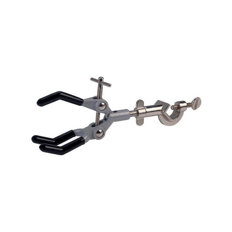 Retort Clamp with Bosshead Rubber Jaws - Adjustable