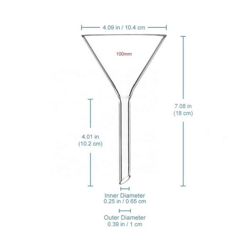 Funnel, Long Stem 60° Slope, Boro 3.3 Glass