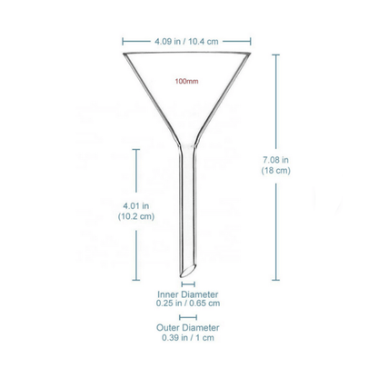 Funnel, Long Stem 60° Slope, Boro 3.3 Glass