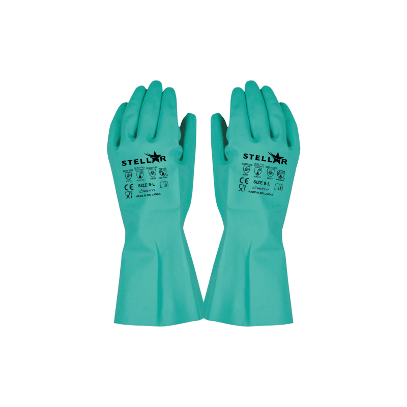 Green nitrile examination gloves for laboratory and industrial use — powder-free lab gloves, SmartLabs South Africa