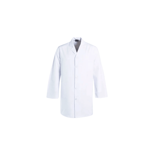 Kids Lab Coat No Pockets and Press Studs - White, 13-14
