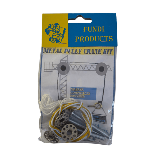 Fundi Products Metal Pulley Crane Kit in sealed packaging, sold by SmartLabs for CAPS Technology Mechanical Systems