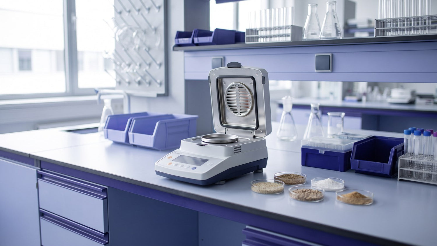 Moisture analyser in use