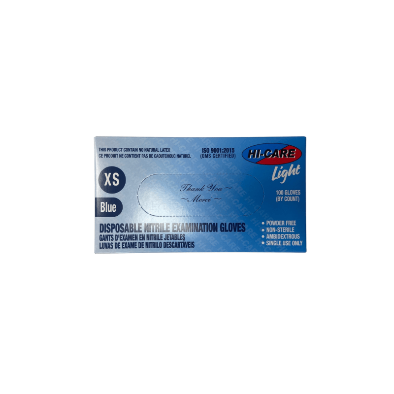 Nitrile Examination Gloves - Powder Free, Light - Blue