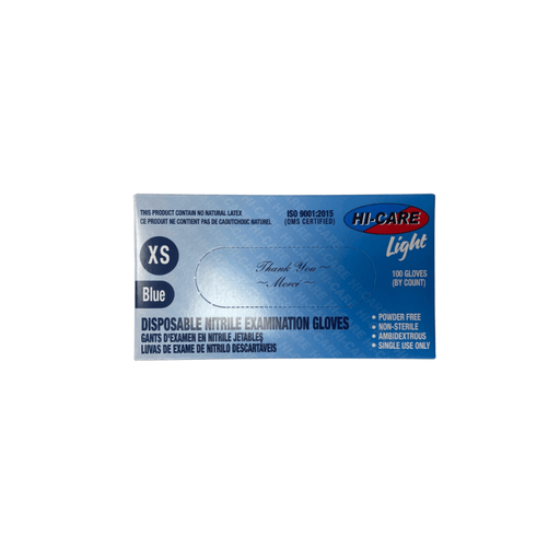 Nitrile Examination Gloves - Powder Free, Light - Blue