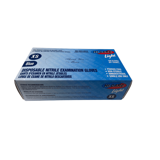 Nitrile Examination Gloves - Powder Free, Light - Blue