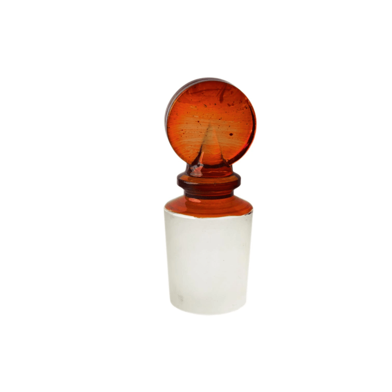 Penny Head Stoppers with Ground Joint - Amber