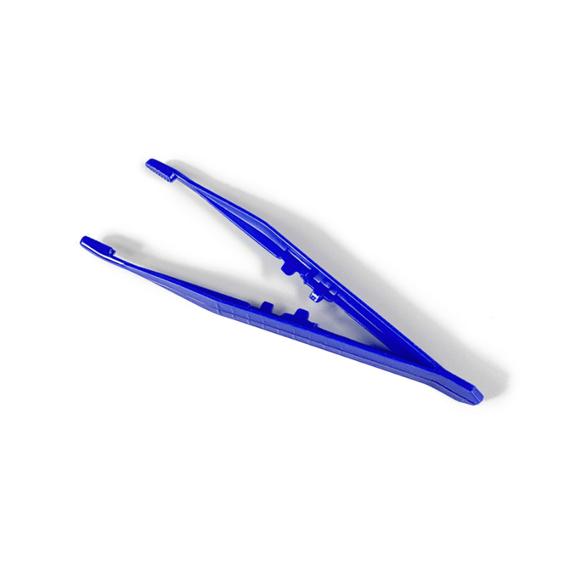 Plastic Tweezers Blue 110mm Reusable ABS Lab Forceps for Schools
