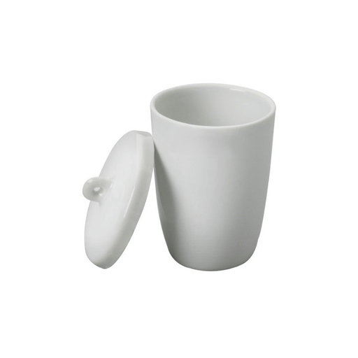 Porcelain Crucibles, High Wall with Lid,Glazed