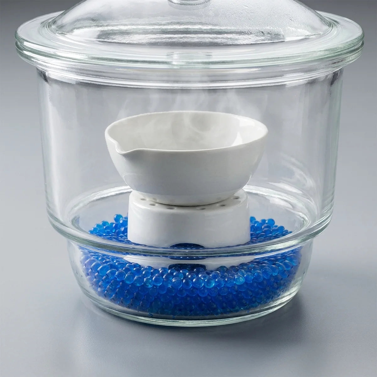 Sample cooling on desiccator shelf