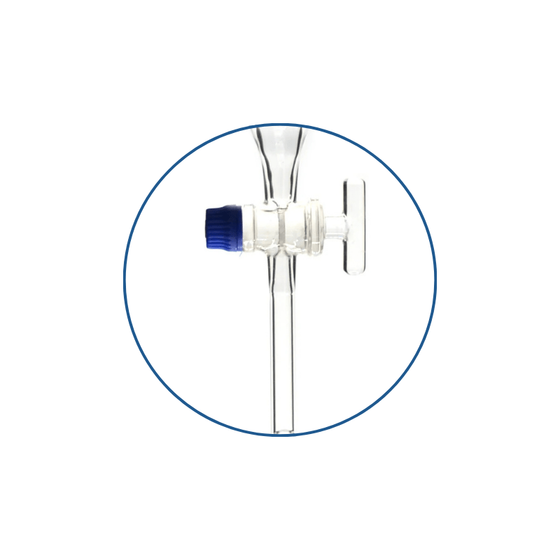 Separating Funnel Plastic Stopper and Dripp Tip - Glass Key Stopcock