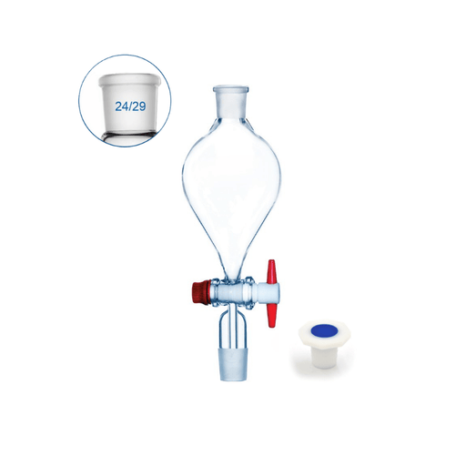 Seperating Funnel with PTFE Stopcock, PP Stopper, Stem in Cone, Socket and Cone 24/29