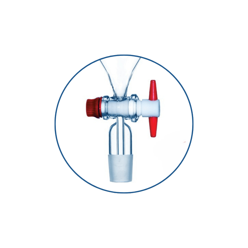 Seperating Funnel with PTFE Stopcock, PP Stopper, Stem in Cone, Socket and Cone 24/29