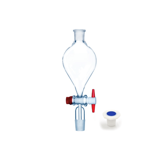 Seperating Funnel with PTFE Stopcock, PP Stopper, Stem in Cone, Soclet and Cone 19/26