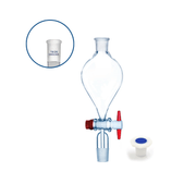 Seperating Funnel with PTFE Stopcock, PP Stopper, Stem in Cone, Soclet and Cone 19/26