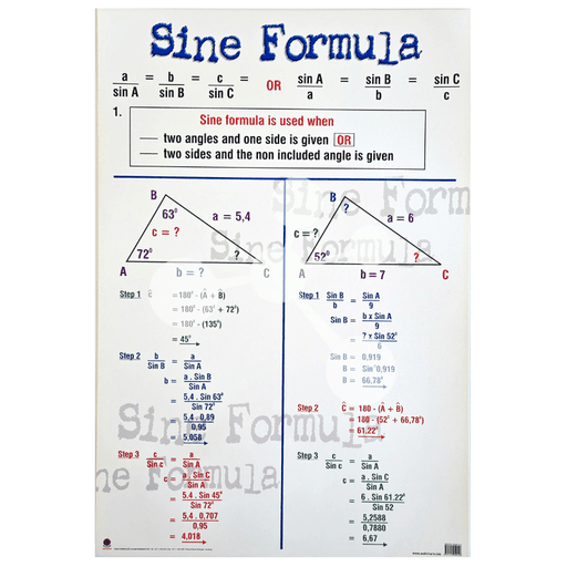 Sine Formula Wall Chart