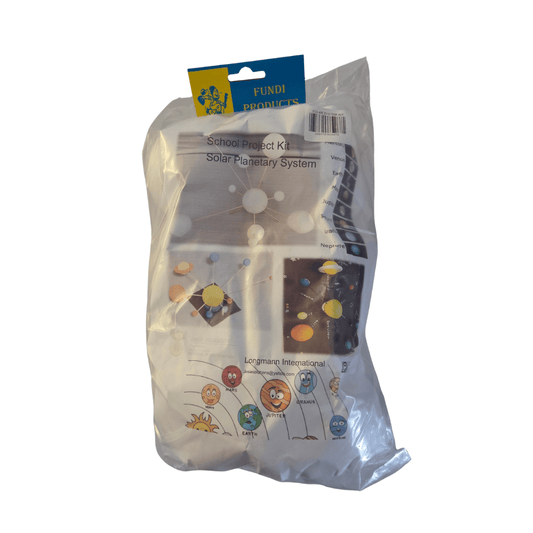 Solar System Model School Project Kit with sun and eight planet spheres on mounting rods