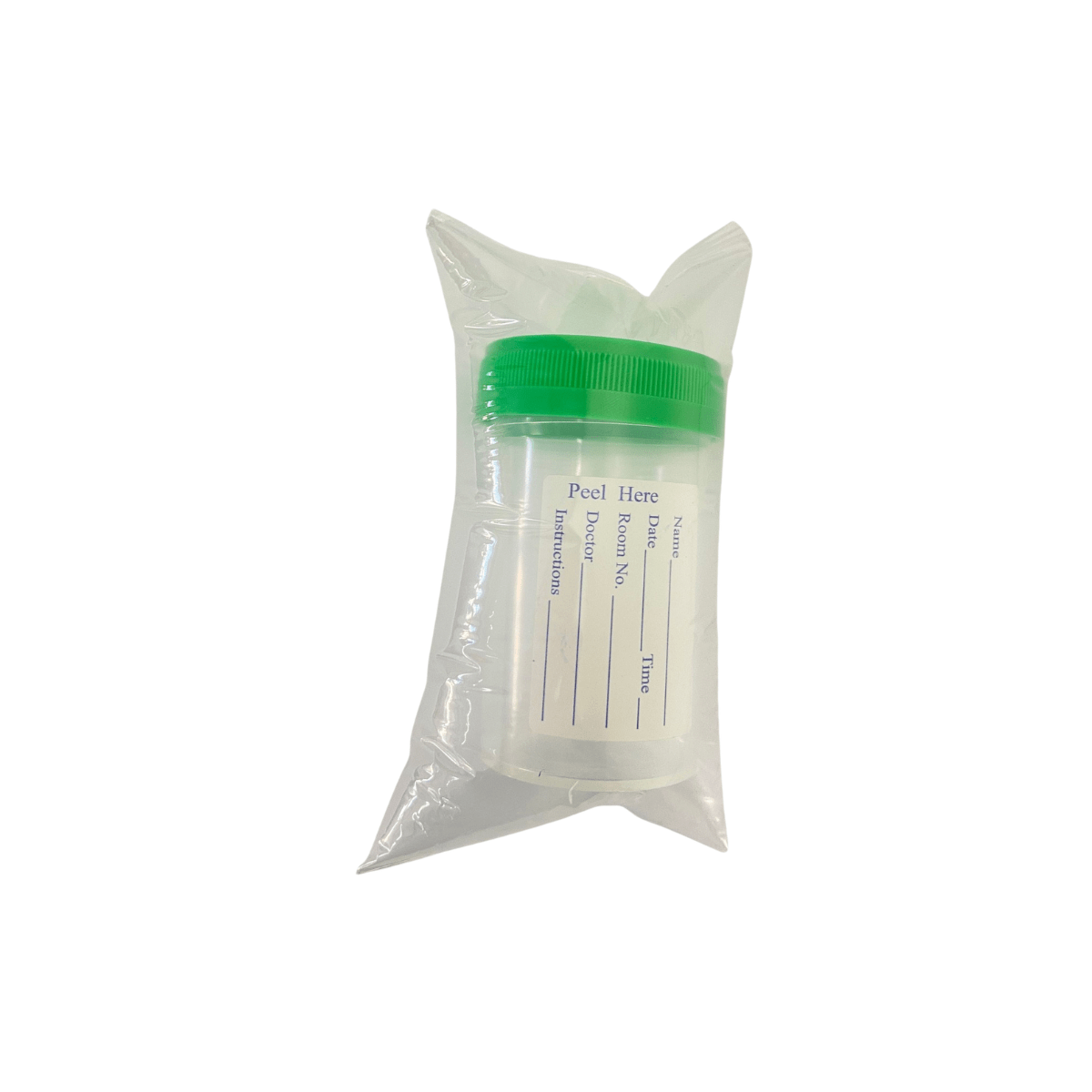 Specimen Container PP Green Cap, Sterile and Individual - 60mL